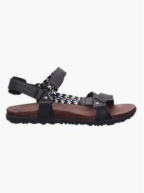 Merrell Black White Around Town Sunvue Woven Cork Footbed Sandals Sz 8 Active